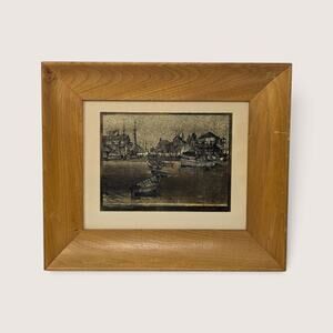 Vintage Lionel Barrymore San Pedro Gold Foil Etching